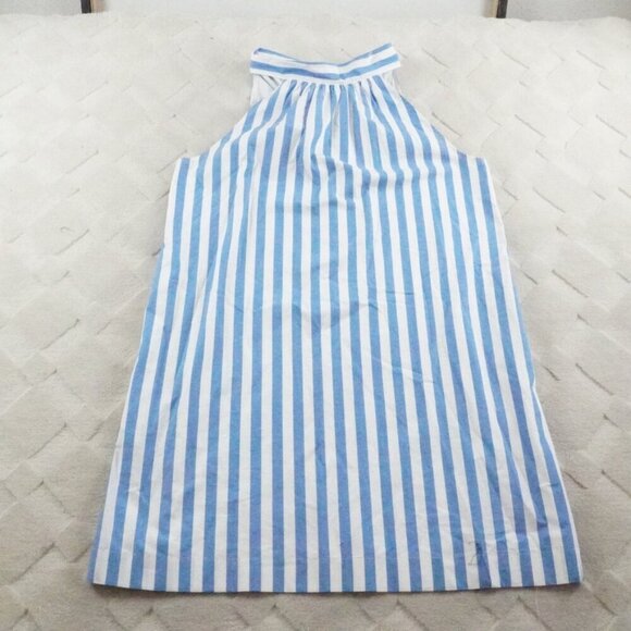 J. Crew Dresses & Skirts - J.Crew Tie-neck cotton mini shift dress Womens 10 Blue White